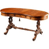 Antique An English Rosewood Kidney Form Desk