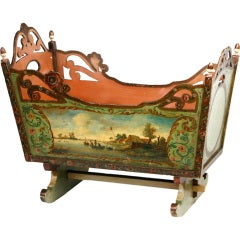 19th Century Dutch painted Cradle