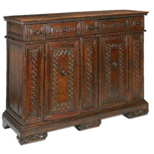 Renaissance walnut credenza