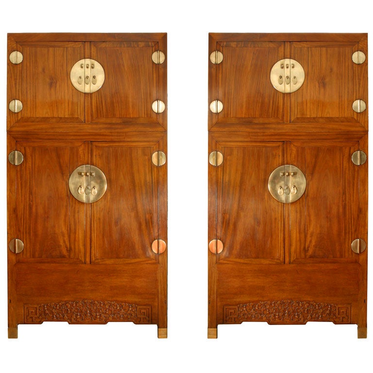 Pair Of Chinese Ming Clothes Cupboards