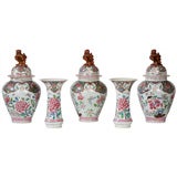 Five piece Samson garniture in the Chinese Kangxi style
