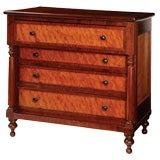 American Birds-eye Maple And Mahogany Miniature Chest