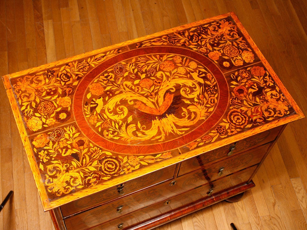 English William And Mary Marquetry Chest