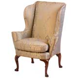 Antique Queen Anne wing chair