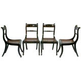 Antique Set of four japanned lacquer Regency sidechairs