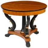 Biedermeier fruitwood dolphin base center table