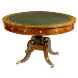Regency brass inlaid drum table