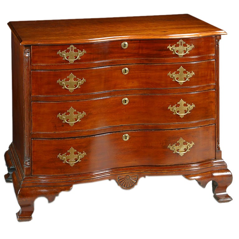 American Connecticut Chippendale Reverse Serpentine Chest