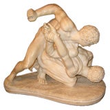 Italian late 19th Century marble "The wrestlers"