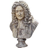 French 18th Century Bust of Aristocrat dated 
Initialed