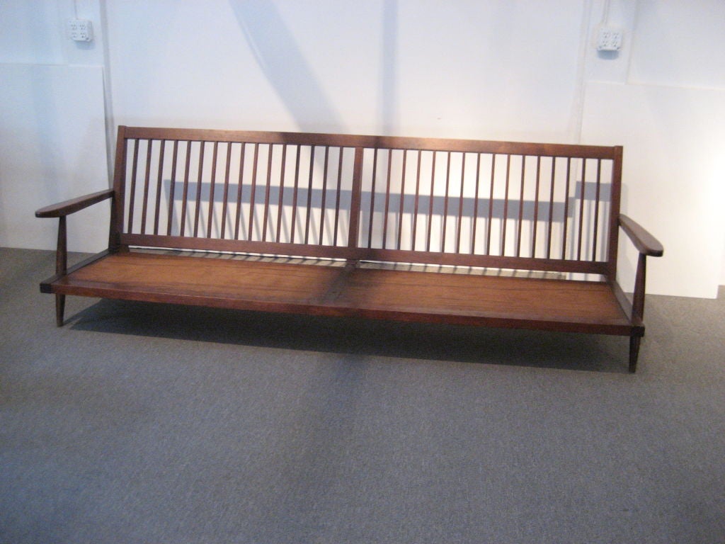 Terrific Eight Foot Spindle-Back Sofa by George Nakashima In Excellent Condition In Palm Springs, CA