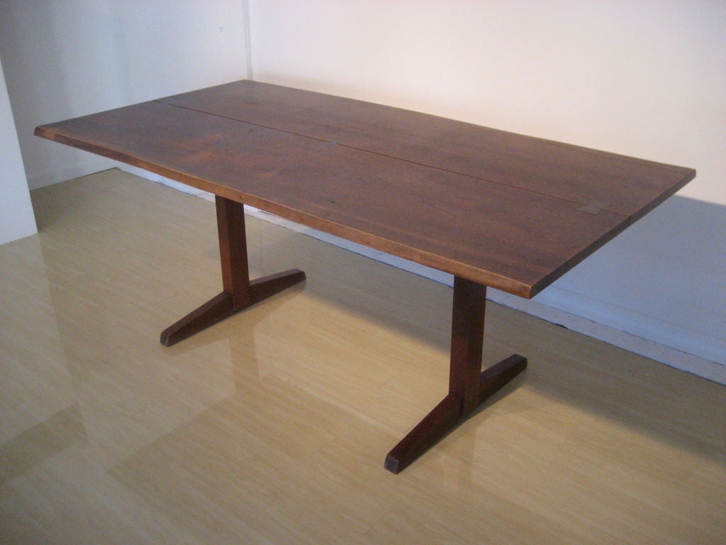 Terrific Six Foot Trestle Based Dining Table by George Nakashima