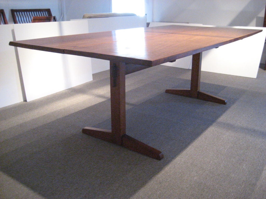 Incredible Seven Foot Trestle-Based Table by George Nakashima