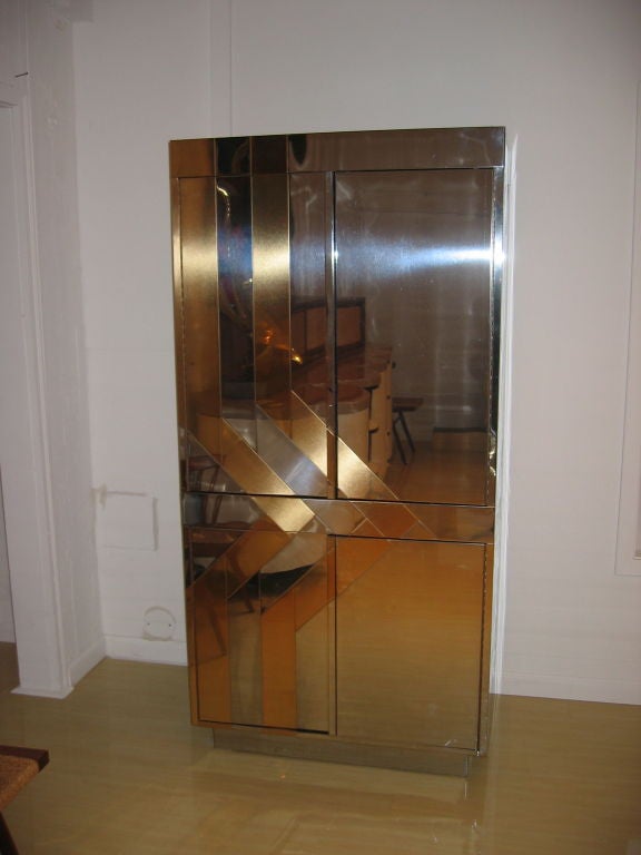 Stunning "Cityscape" Armoire by Paul Evans
