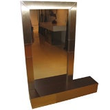 Paul Evans "Cityscape" Console with Mirror in Satin Champagne