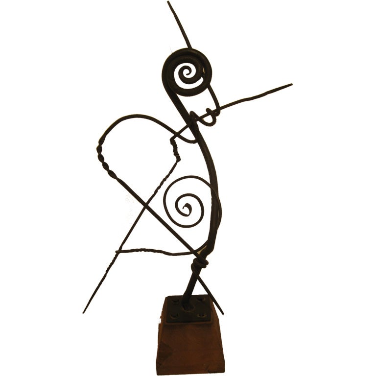 Stunning Modernist Black Iron Sculpture