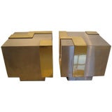 Pair of Glam "Cityscape" Cube Tables by Paul Evans