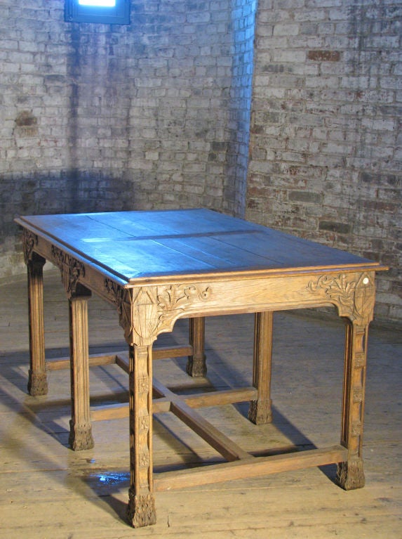 English 19th Century Gothic Revival Center Table in the manner of Pugin For Sale