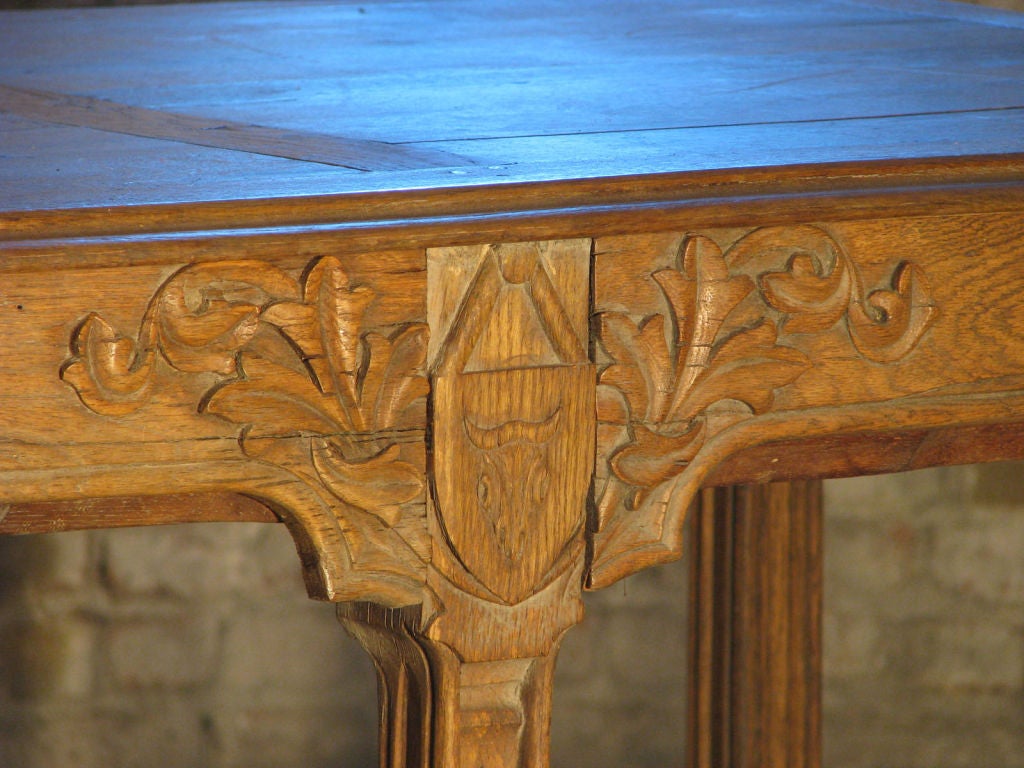 Oak 19th Century Gothic Revival Center Table in the manner of Pugin For Sale