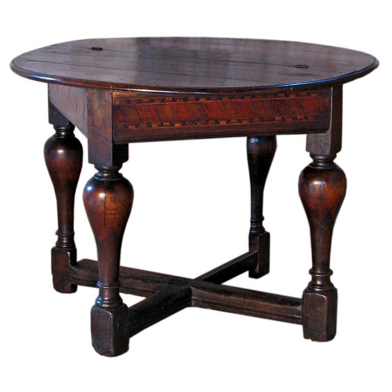 Dutch Baroque round flip-top table