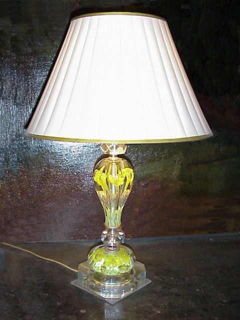 Pair of American glass lamps In Good Condition In Troy, NY