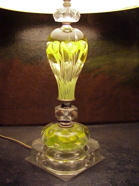 20th Century Pair of American glass lamps