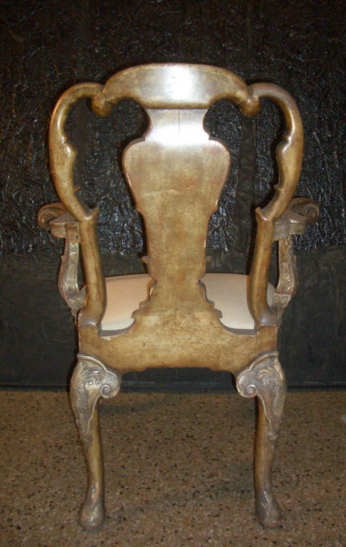 English George I style Silvered Armchair, after a design by William Kent In Fair Condition For Sale In Troy, NY