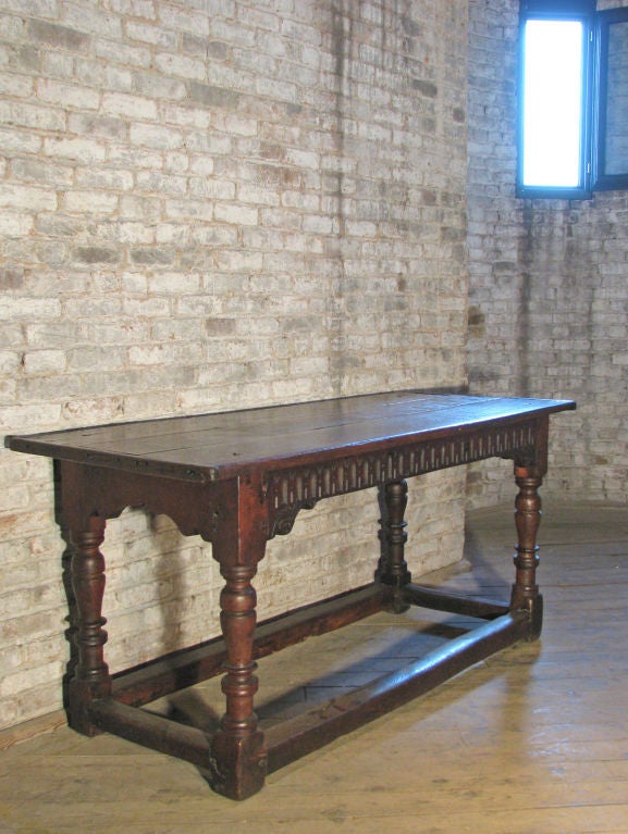 English Jacobean Oak Refectory Table In Excellent Condition In Troy, NY