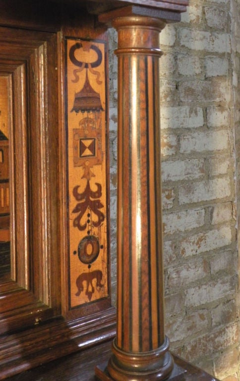 19th Century Alpine 19th century Baroque revival Inlaid Dressoir Cabinet For Sale