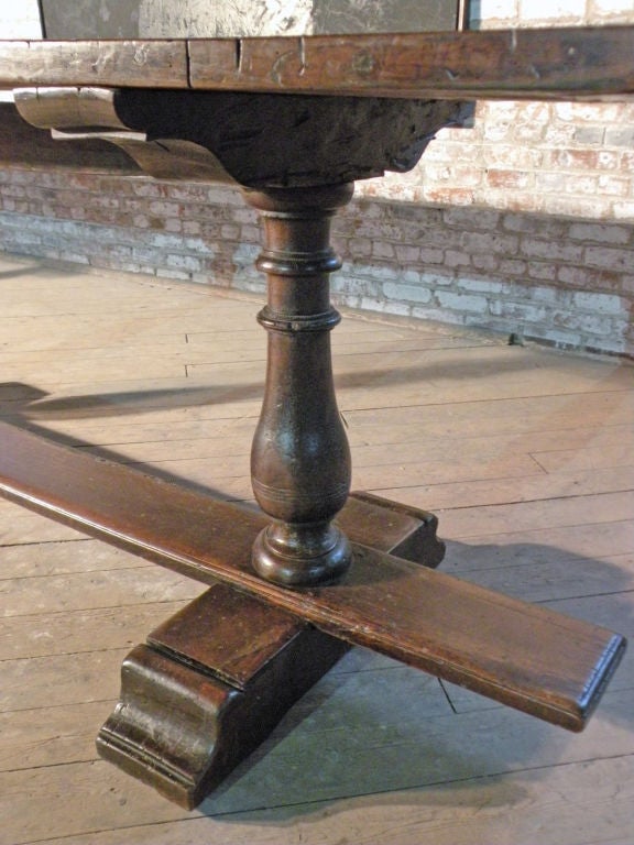 17th Century Italian Baroque Walnut Trestle Table 3