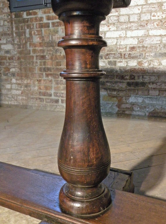 17th Century Italian Baroque Walnut Trestle Table 5