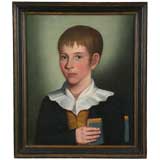 Portrait of a Boy Holding a Book