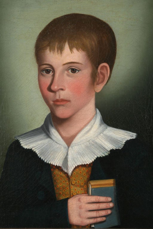 Portrait of a Boy Holding a Book
