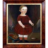Portrait of Little Boy in Red Dress
