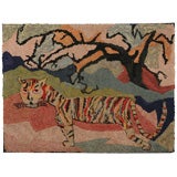 Vintage Wool “Tiger” Hooked Rug