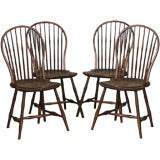 Set of Four Bowback Bamboo-Turned Windsor Side Chairs