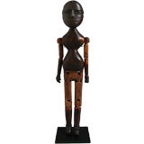 Carved and Paint Decorated Articulated African-American Figure