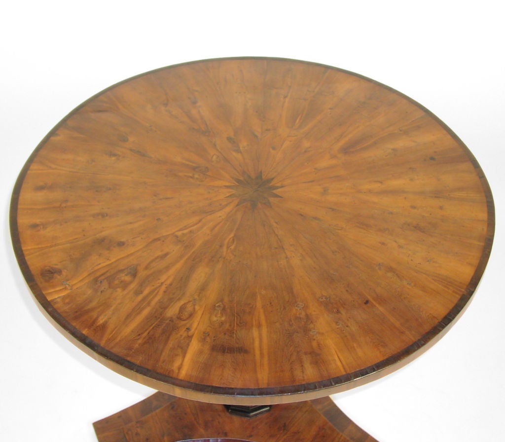 Biedermeier Small Yew Wood Center Table