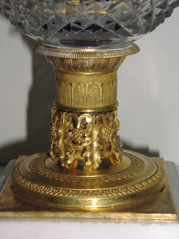 Russian Cut Crystal Ormolu Mounted Vase