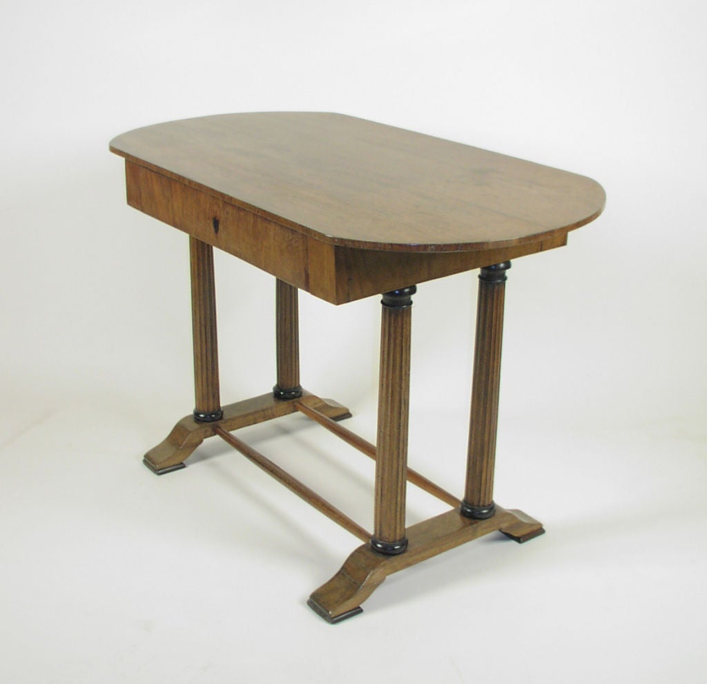 Biedermeier Walnut Library Table