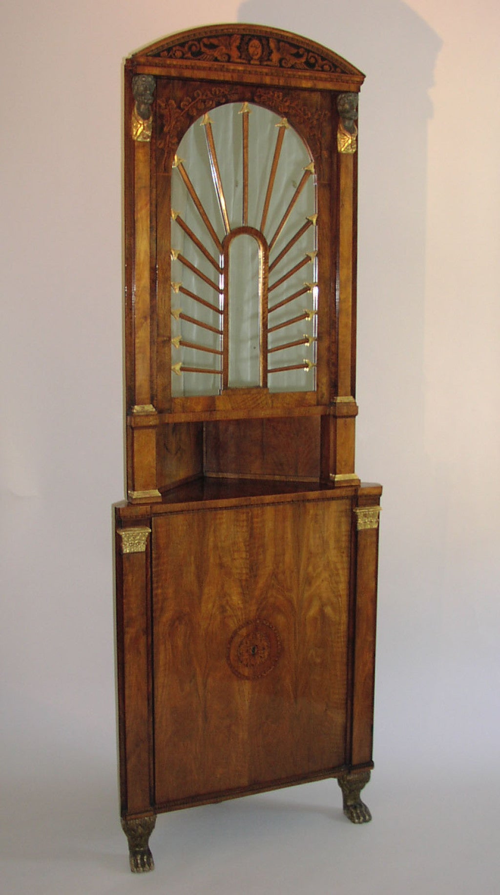 Empire Walnut Corner Cabinet