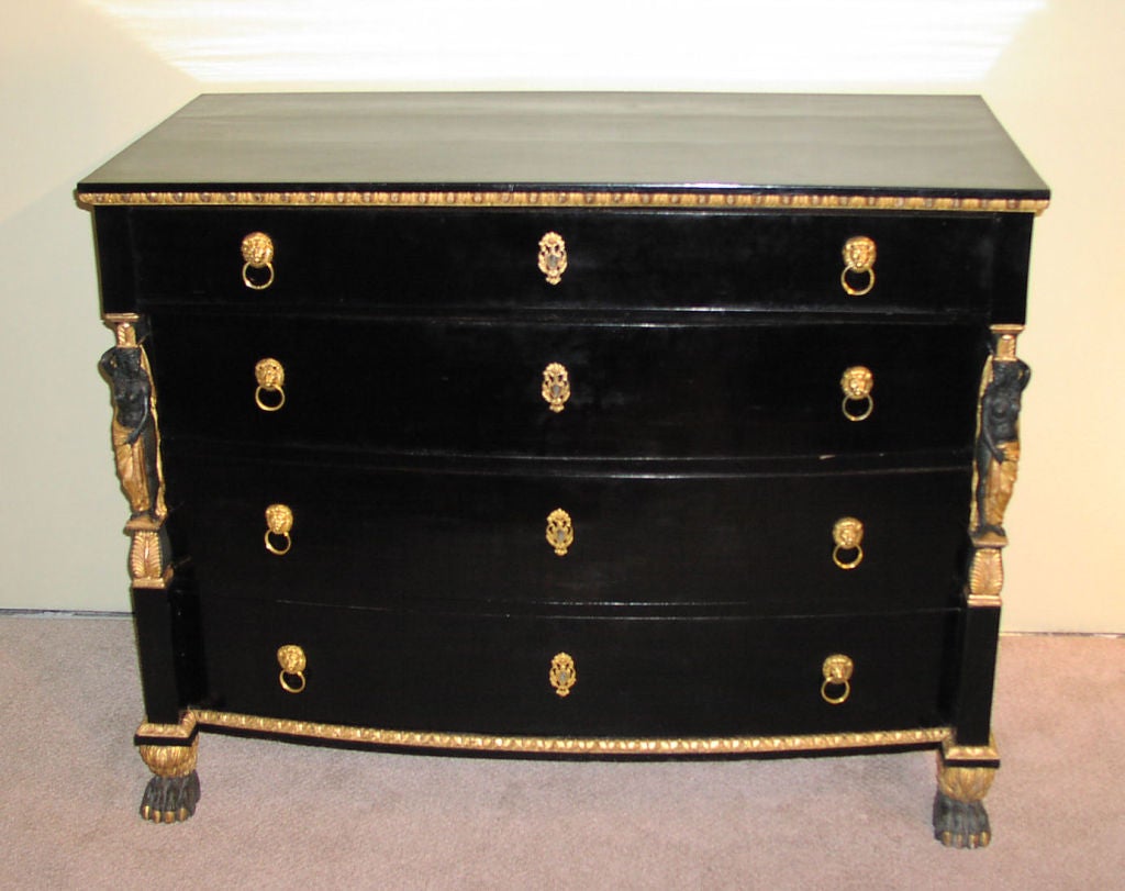 Empire Ebonized Pear Wood Chest of Drawers