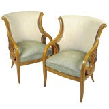 Pair of Vienna Biedermeier Ash Armchairs