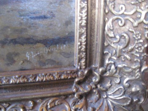 Dutch Oil Painting by Gijsberjus Johannes van Overbeek