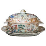 Export Famille Rose Soup Tureen and Undertray