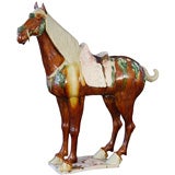 Large Chinese  Three-Color Glazed Model of a Ferghana Horse