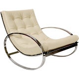 Selig Chrome and Leather Rocking Chair