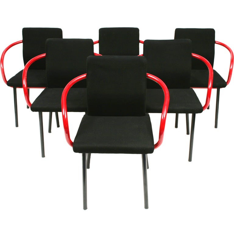 6 Ettore Sottsass Knoll Mandarin Chairs