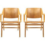 Vintage Peter Hvidt for Fritz Hansen Axe Chairs