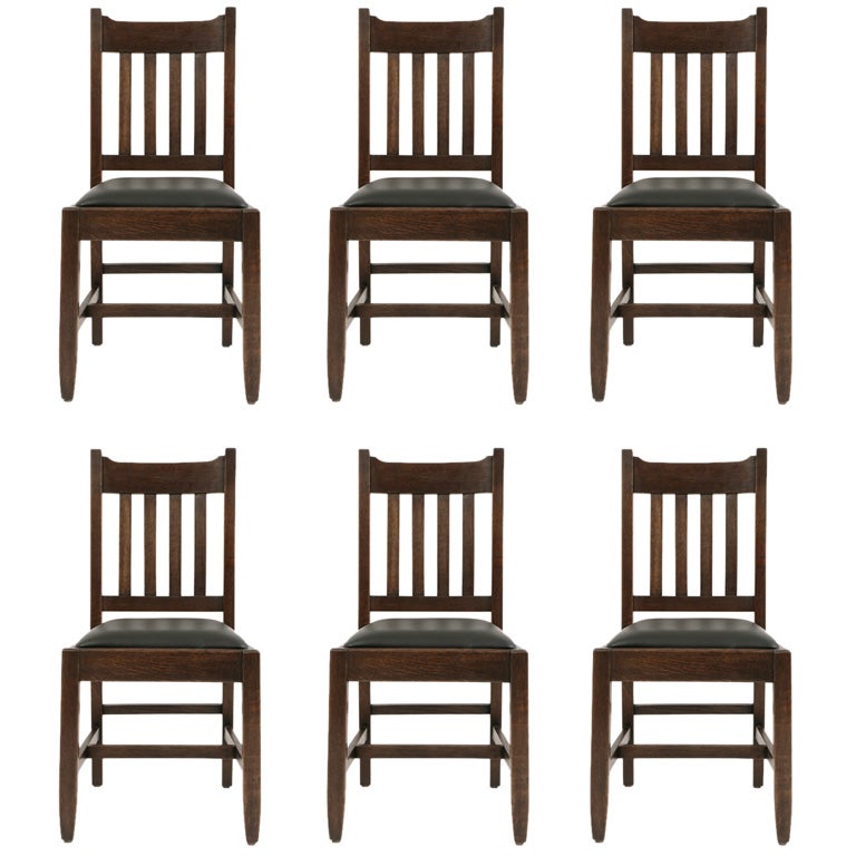 6 Mission Oak Dining Chairs